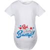 Maternity Red White and Bump Funny T Shirts Announce Pregnancy Cute T Shirt(White)