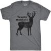 Mens Trophy Husband T Shirt Funny Hunting Buck Deer Fathers Day Tee(Dark Heather Grey)