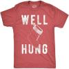 Mens Well Hung T Shirt Funny Christmas Stocking Tee Offensive Humor Xmas Gifts(Heather Red)