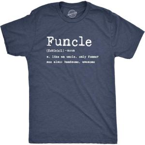 Crazy Dog Mens Funcle Definition T Shirt Funny Uncle Shirt Graphic Tee(Heather Navy)