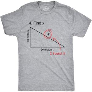 Find X T Shirt Funny Saying Math Teacher Graphic Sarcastic Gift Novelty Dad Joke(Grey)