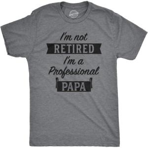 Funny Retirement T Shirts for Men – Sarcastic Tees for Retirement Party, Seniors, and Retired Guys(Dark Heather Grey – Professional Papa)