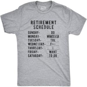 Funny Retirement T Shirts for Men – Sarcastic Tees for Retirement Party, Seniors, and Retired Guys(Light Heather Grey – Weekly Schedule)