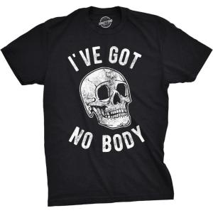 Funny Skeleton T Shirts Hilarious Mens Halloween Tees with Vampires and Bones for Guys(Heather Black – No Body)