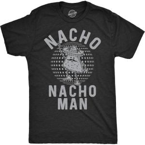 Mens Nacho Nacho Man T Shirt Funny Tee for Guys(Heather Black)