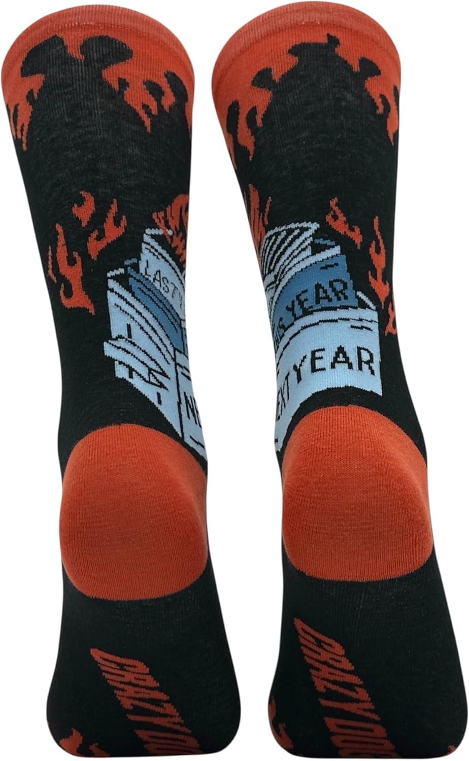 imageCrazy Dog TShirts Funny Novelty Socks for Men Cool Designs for Guys with Fun HumorDumpster Fire