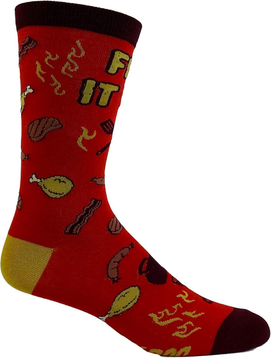 imageCrazy Dog TShirts Funny Novelty Socks for Men Cool Designs for Guys with Fun HumorFire It Up
