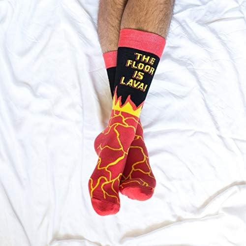 imageCrazy Dog TShirts Funny Novelty Socks for Men Cool Designs for Guys with Fun HumorFloor is Lava