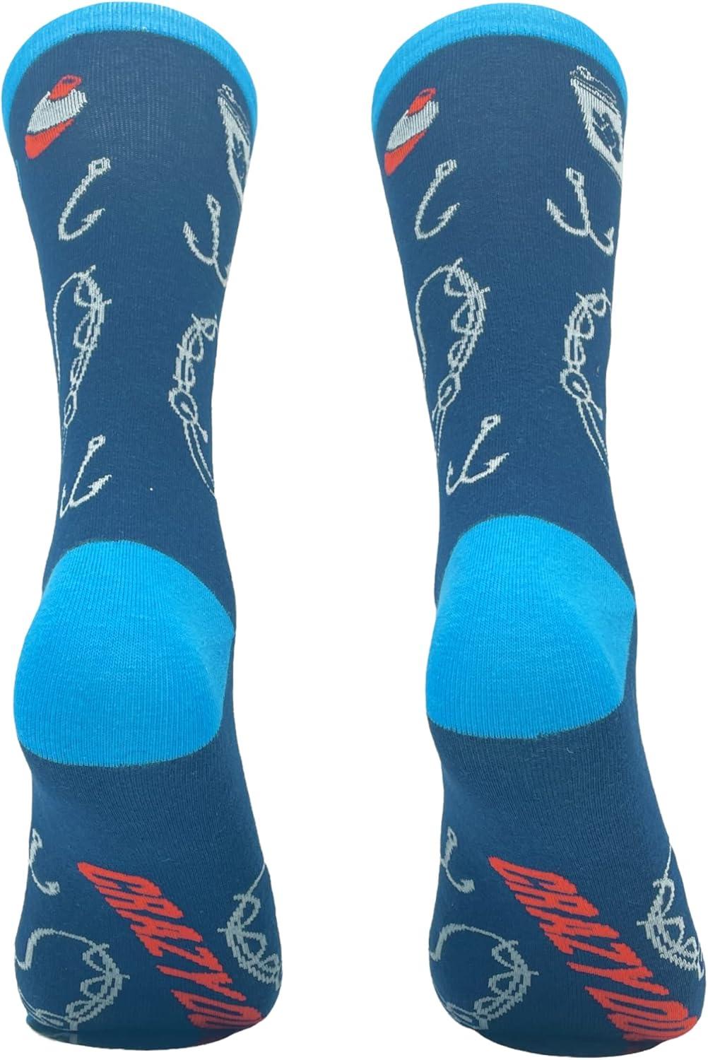 imageCrazy Dog TShirts Mens Funny Dad Socks Fathers Day Graphic Novelty FootwearBeer and Rod