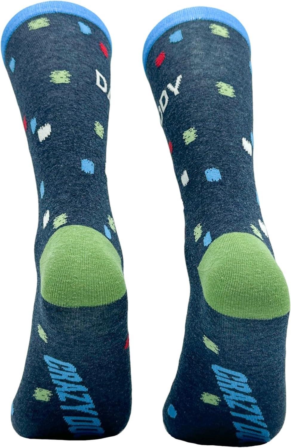 imageCrazy Dog TShirts Mens Funny Dad Socks Fathers Day Graphic Novelty FootwearDaddy Polka Dots