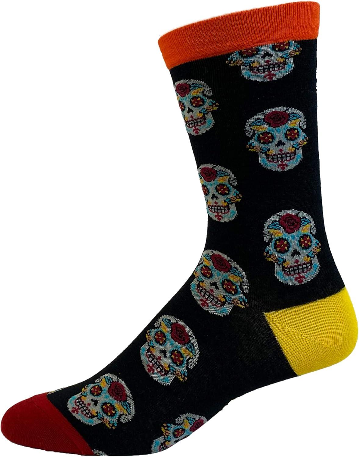 imageCrazy Dog TShirts Mens Sugar Skull Socks Funny Day of The Day Mexico Graphic Novelty Footwear