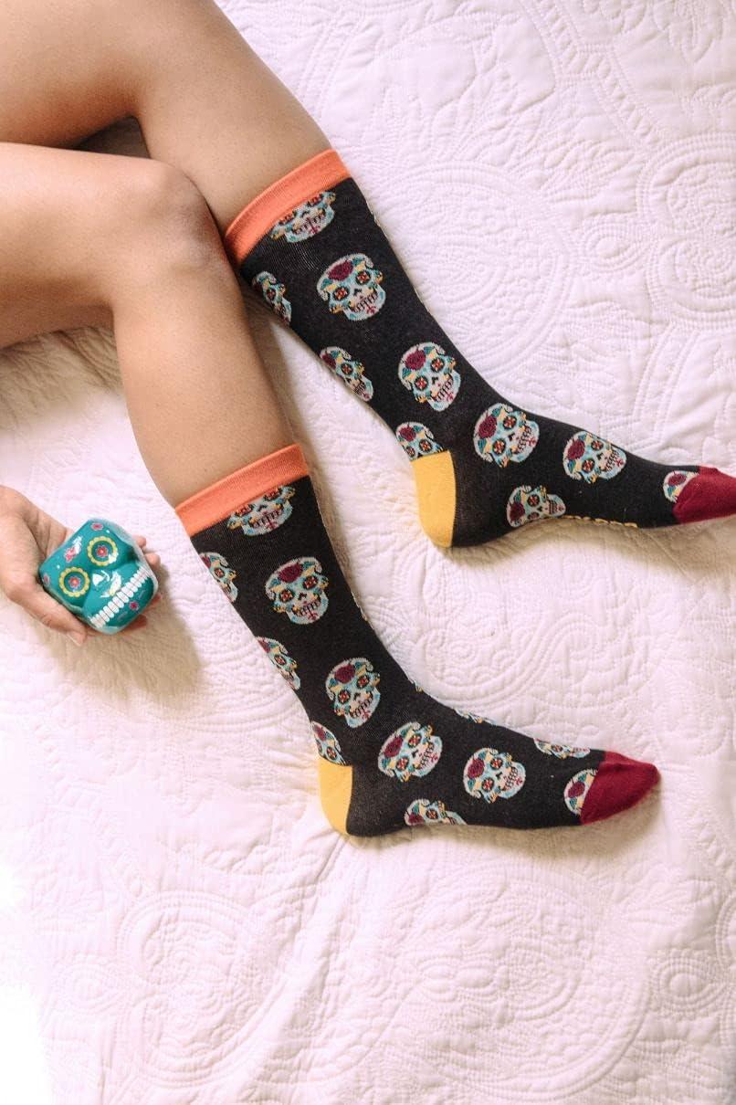 imageCrazy Dog TShirts Mens Sugar Skull Socks Funny Day of The Day Mexico Graphic Novelty Footwear