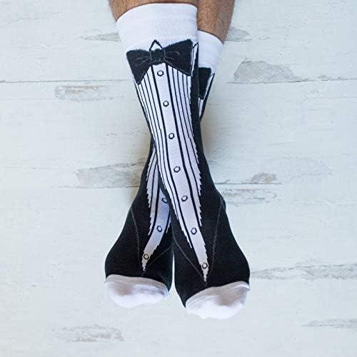 imageCrazy Dog TShirts Tuxedo Socks Funny Wedding Groomsman Casual Footwear White Mens 712