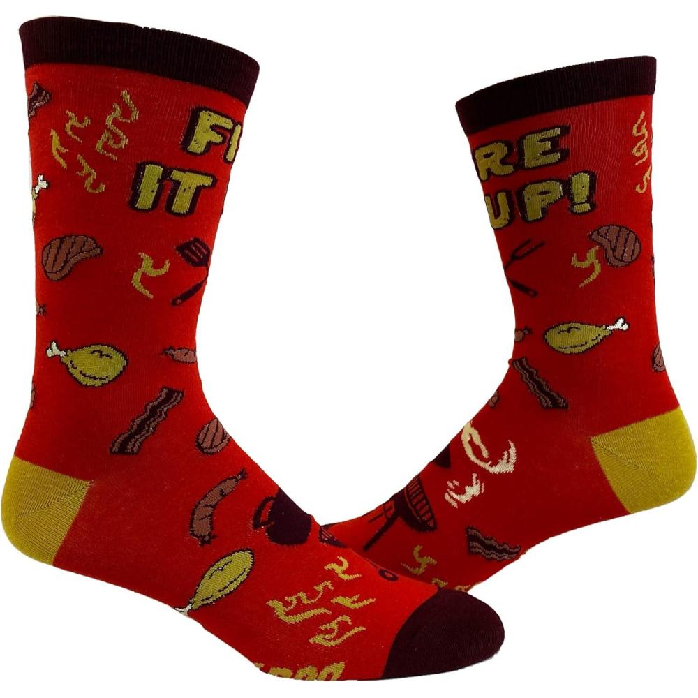 imageCrazy Dog TShirts Funny Novelty Socks for Men Cool Designs for Guys with Fun HumorFire It Up