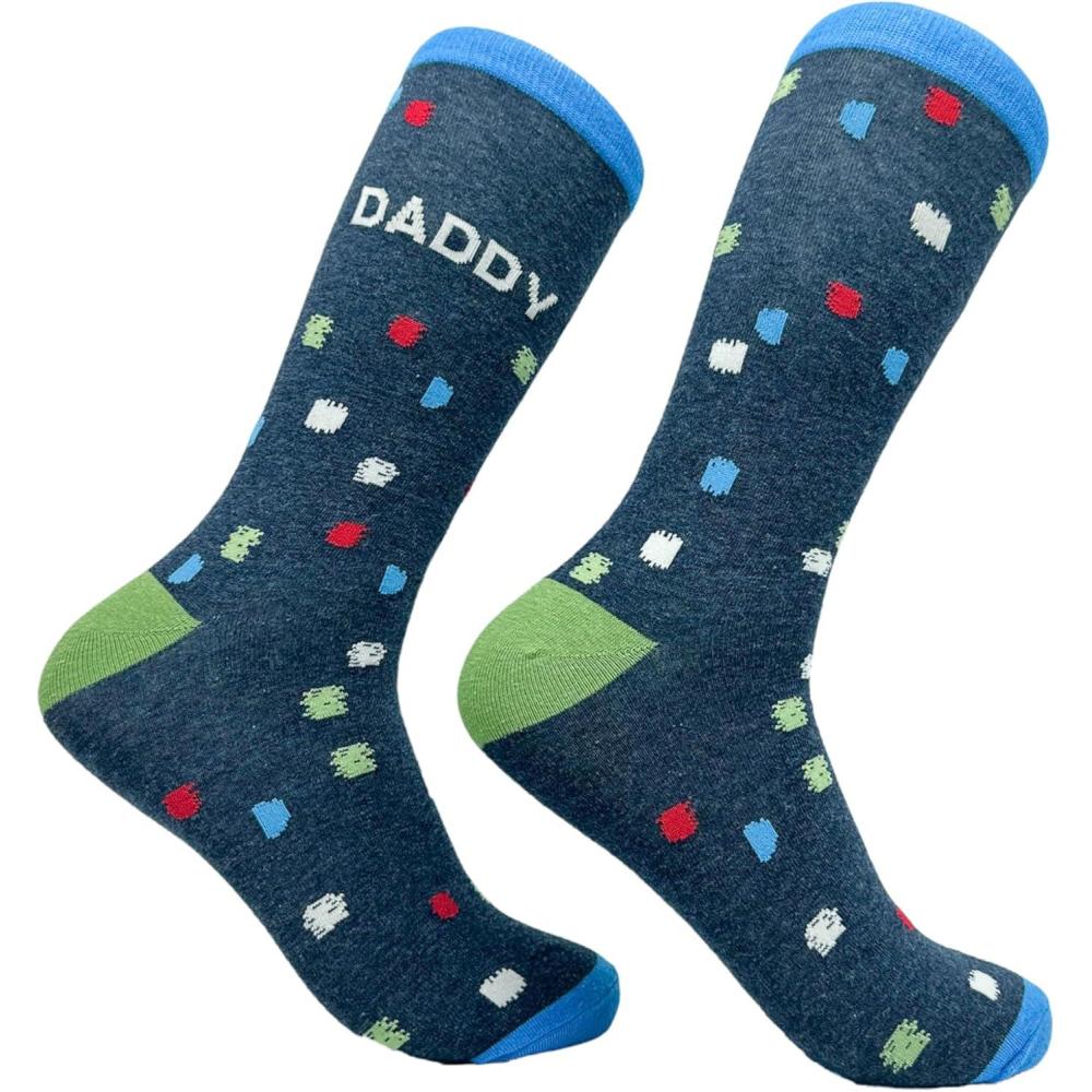 imageCrazy Dog TShirts Mens Funny Dad Socks Fathers Day Graphic Novelty FootwearDaddy Polka Dots
