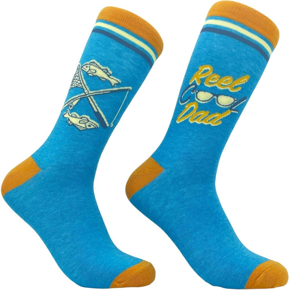 imageCrazy Dog TShirts Mens Funny Dad Socks Fathers Day Graphic Novelty FootwearReel Cool Dad Blue