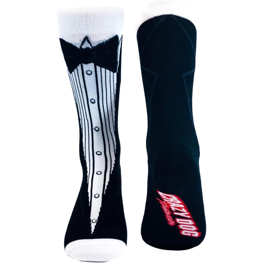 imageCrazy Dog TShirts Tuxedo Socks Funny Wedding Groomsman Casual Footwear White Mens 712