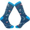 Crazy Dog T-Shirts Men’s Funny Dad Socks Fathers Day Graphic Novelty Footwear(Beer and Rod)