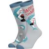 Crazy Dog T-Shirts Men’s Funny Dad Socks Fathers Day Graphic Novelty Footwear(Daddy Shark Grey Ver)