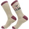 Crazy Dog T-Shirts Men’s Funny Dad Socks Fathers Day Graphic Novelty Footwear(Father of the Year)
