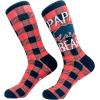 Crazy Dog T-Shirts Men’s Funny Dad Socks Fathers Day Graphic Novelty Footwear(Papa Bear Plaid)