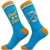 Crazy Dog T-Shirts Men’s Funny Dad Socks Fathers Day Graphic Novelty Footwear(Reel Cool Dad – Blue)
