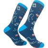Crazy Dog T-Shirts Men’s Funny Dad Socks Fathers Day Graphic Novelty Footwear(Beer and Rod)