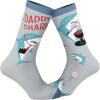 Crazy Dog T-Shirts Men’s Funny Dad Socks Fathers Day Graphic Novelty Footwear(Daddy Shark Grey Ver)