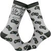 Crazy Dog T-Shirts Men’s Funny Dad Socks Fathers Day Graphic Novelty Footwear(Leveled to Daddy)