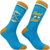 Crazy Dog T-Shirts Men’s Funny Dad Socks Fathers Day Graphic Novelty Footwear(Reel Cool Dad – Blue)