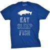 Mens Eat Sleep Fish T Shirt Funny Sarcastic Novelty Fishing Lover Gift for Dad(Heather Royal)