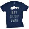 Mens Eat Sleep Fish T Shirt Funny Sarcastic Novelty Fishing Lover Gift for Dad(Navy)