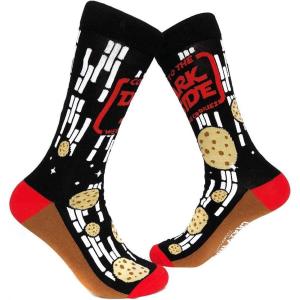Crazy Dog T-Shirts Funny Novelty Socks for Men – Cool Designs for Guys with Fun Humor(Dark Side Cookies)