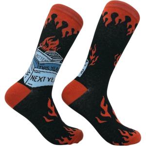 Crazy Dog T-Shirts Funny Novelty Socks for Men – Cool Designs for Guys with Fun Humor(Dumpster Fire)