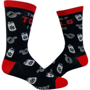 Crazy Dog T-Shirts Men’s Funny Dad Socks Fathers Day Graphic Novelty Footwear(Duct Tape Beer)