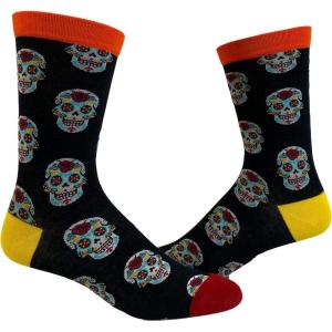 Crazy Dog T-Shirts Men’s Sugar Skull Socks Funny Day of The Day Mexico Graphic Novelty Footwear