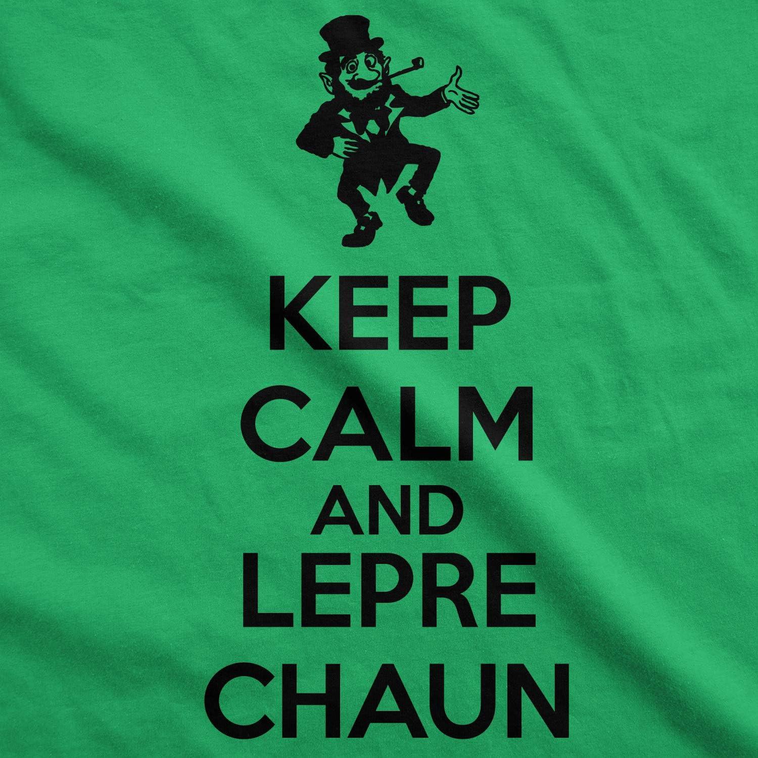 imageKeep Calm and Leprechaun T Shirt Funny Saint Patricks Day Novelty Irish TeeGreen