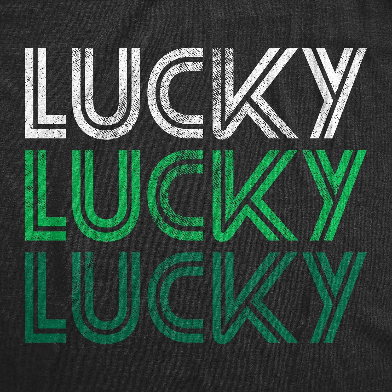 imageMens Novelty Saint Patricks T Shirt Funny Irish Tees Cool Party Tees for GuysHeather Black Lucky 3x