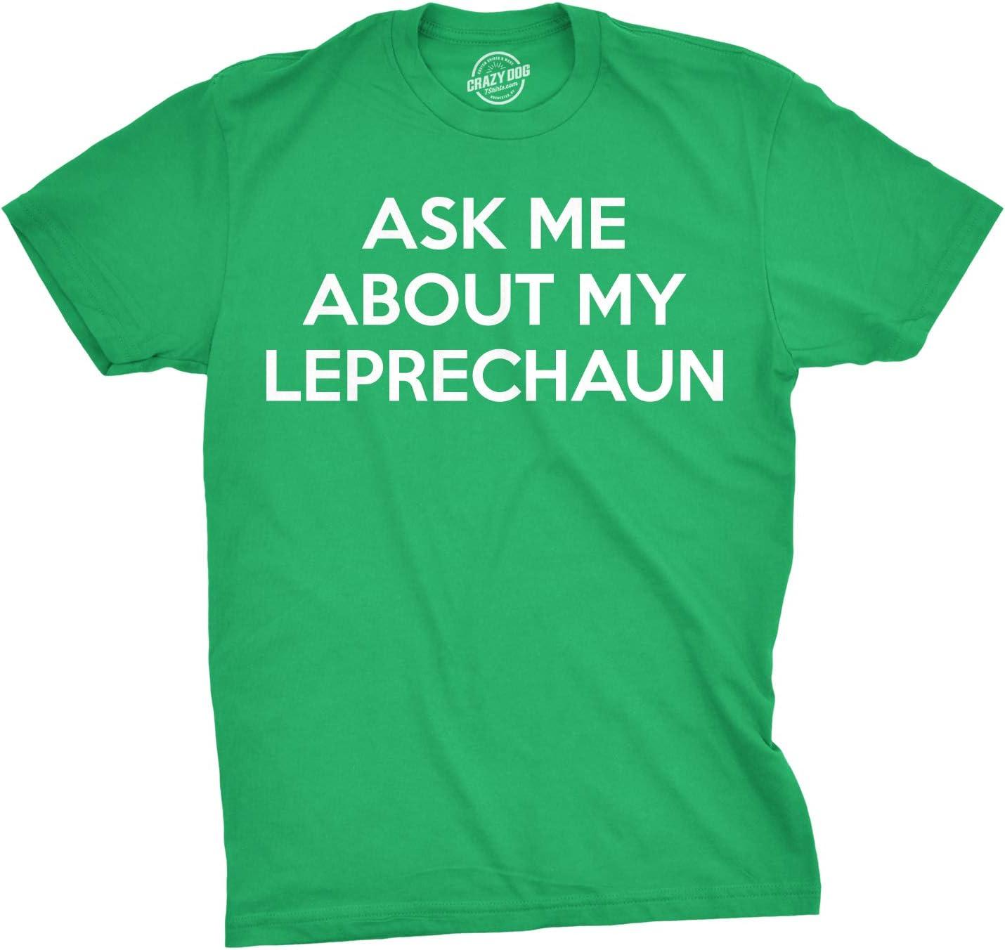 imageMens Novelty Saint Patricks T Shirt Funny Irish Tees Cool Party Tees for GuysHeather Green Leprechaun Flip