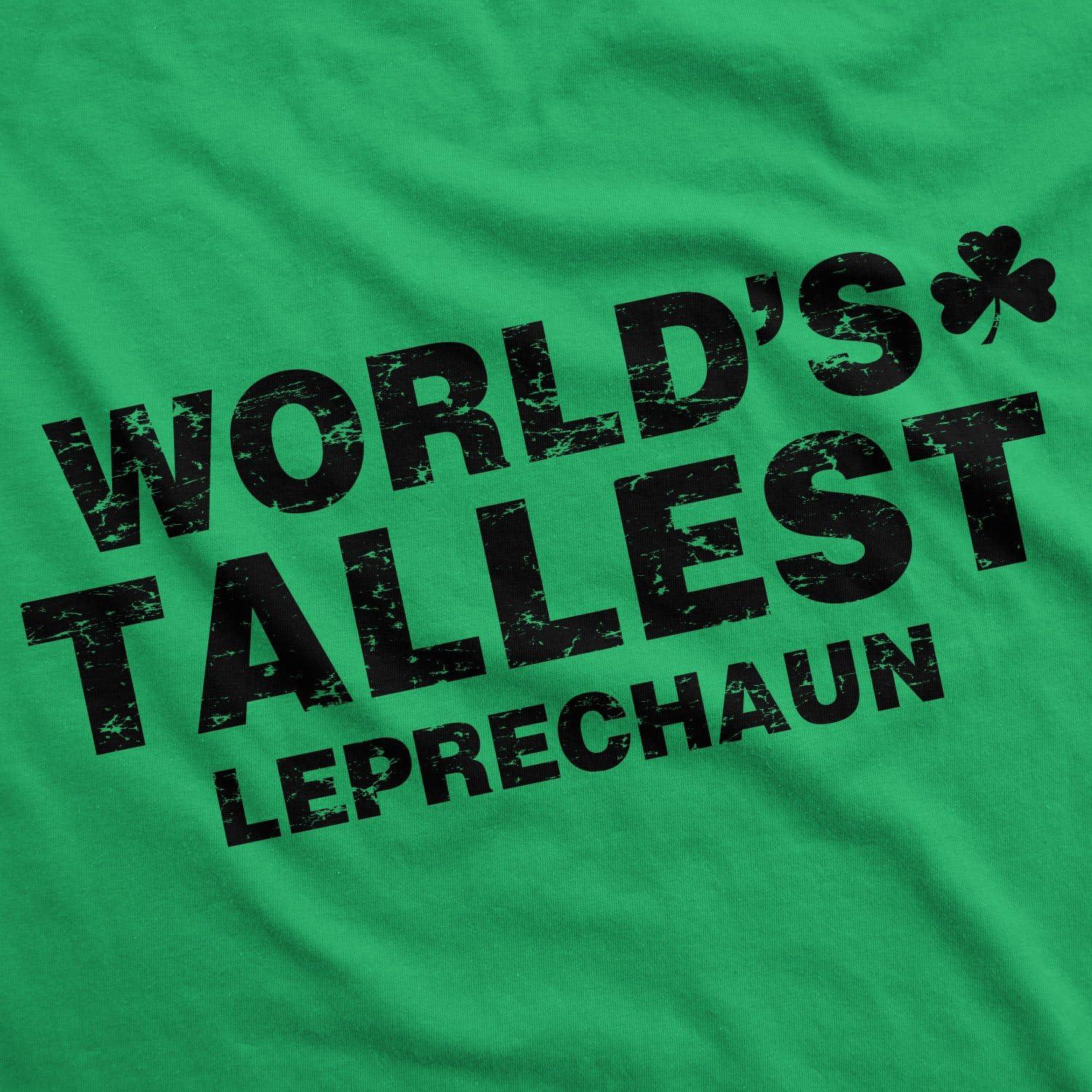 imageMens Novelty Saint Patricks T Shirt Funny Irish Tees Cool Party Tees for GuysHeather Navy Tallest Leprechaun