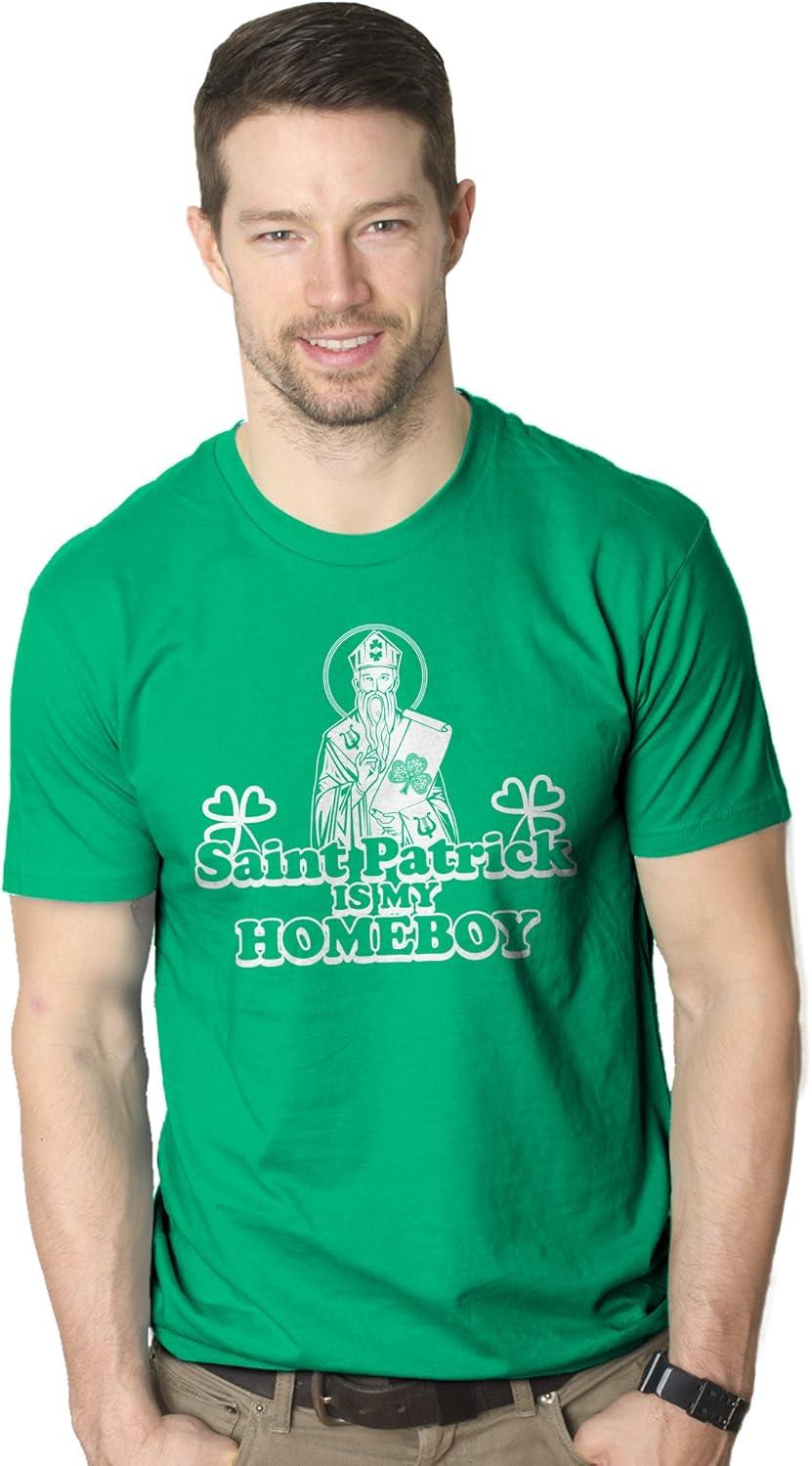 imageMens Saint Patrick is My Homeboy Tee Funny St Patty Day Cool Novelty T ShirtGreen