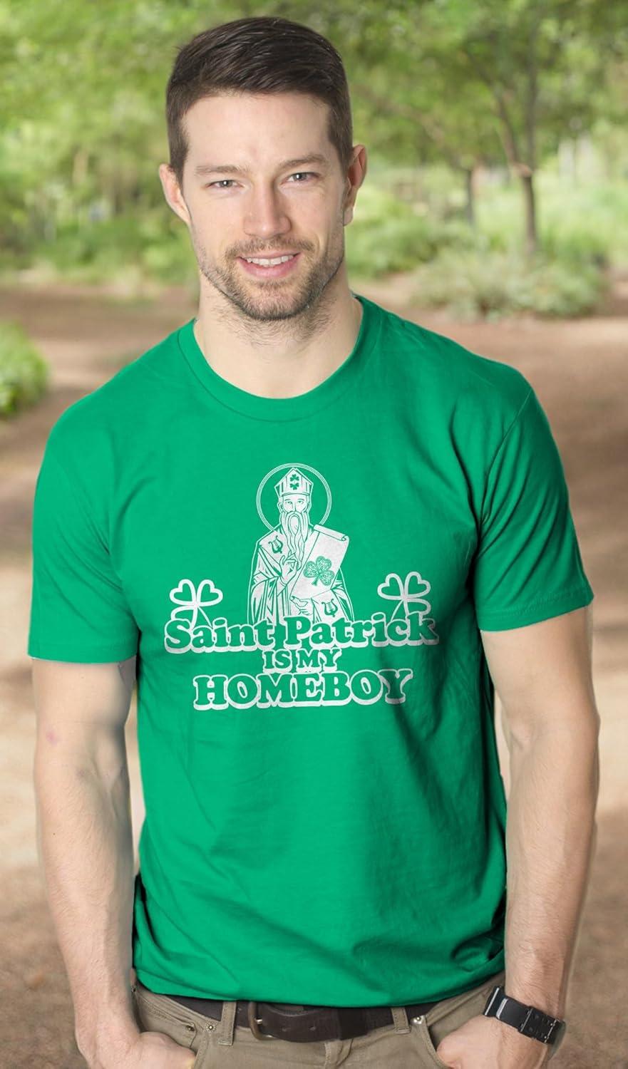 imageMens Saint Patrick is My Homeboy Tee Funny St Patty Day Cool Novelty T ShirtGreen