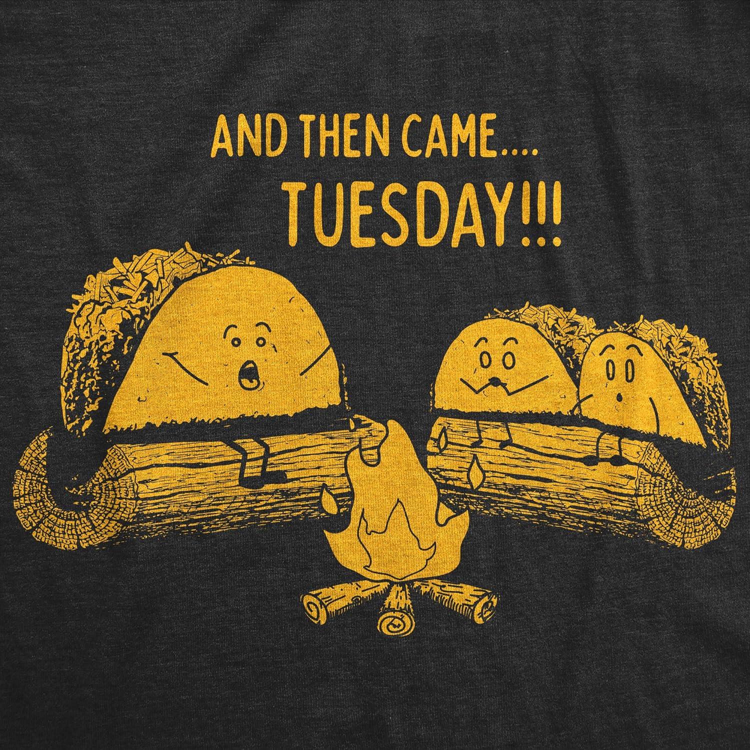 imageMens Taco Tuesday Ghost Story T Shirt Funny Mexican Food Campfire Graphic TeeHeather Black