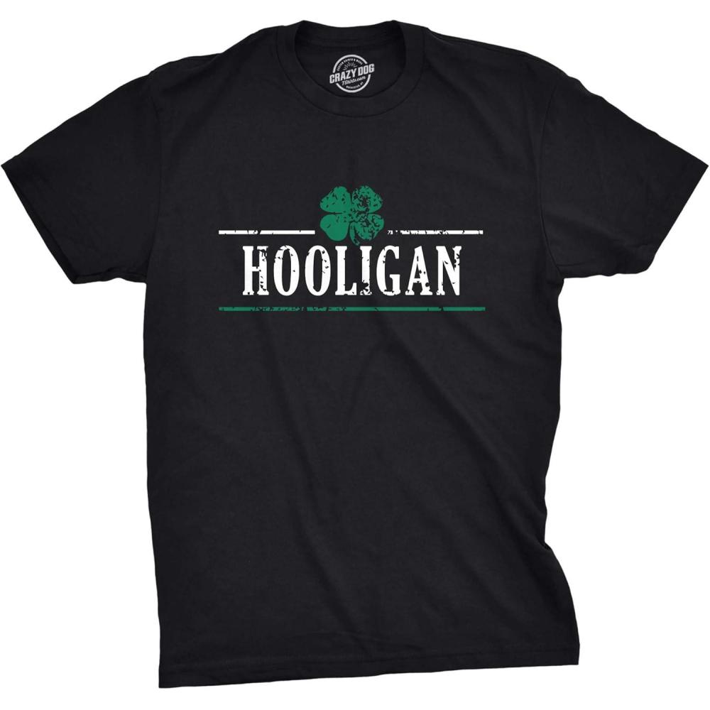 imageCrazy Dog TShirts Mens Irish Hooligan TShirt BlackBlack