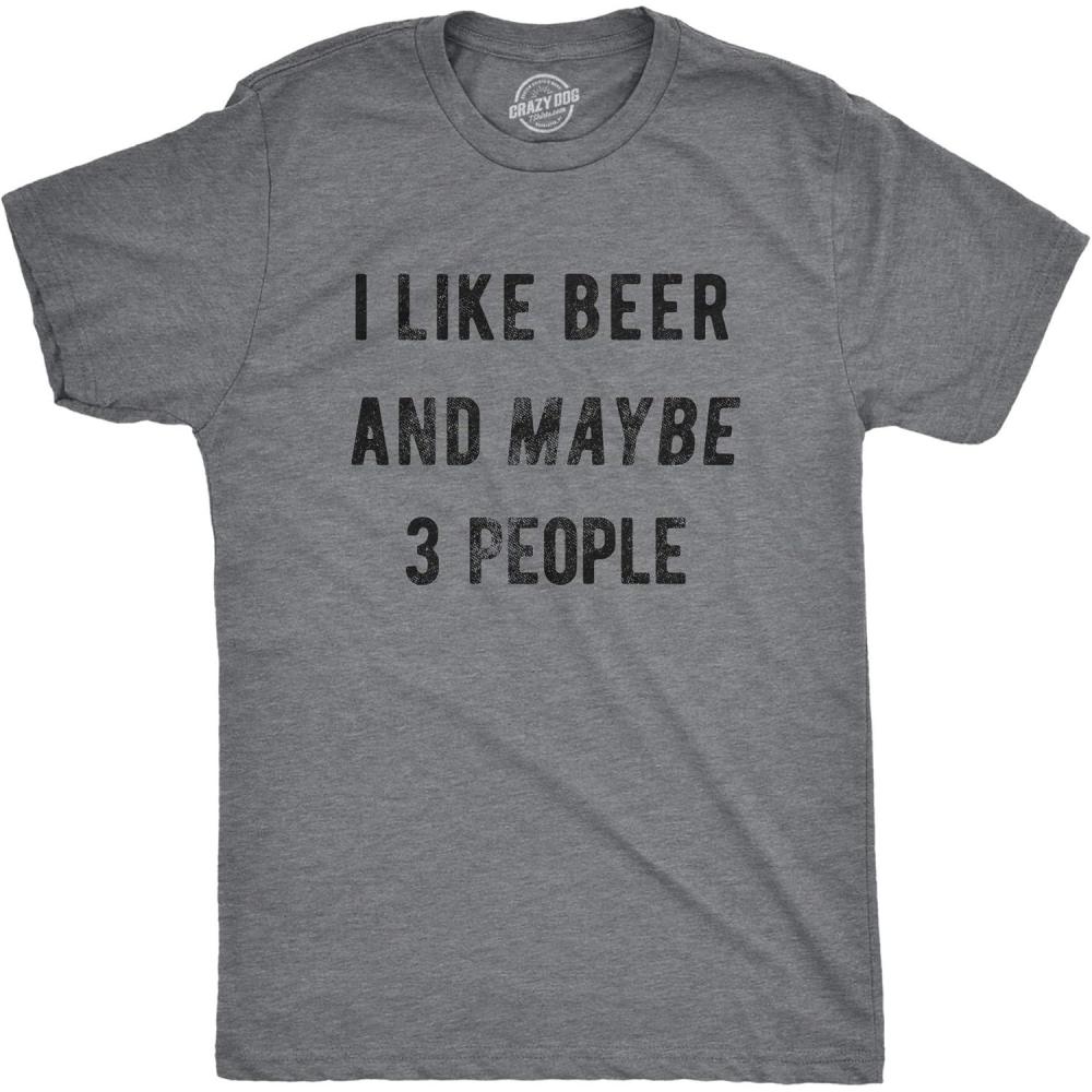imageFunny St Paddys Day T Shirts for Men Hilarious Saint Patricks Day Shirts for GuysDark Heather Grey Beer 3 People