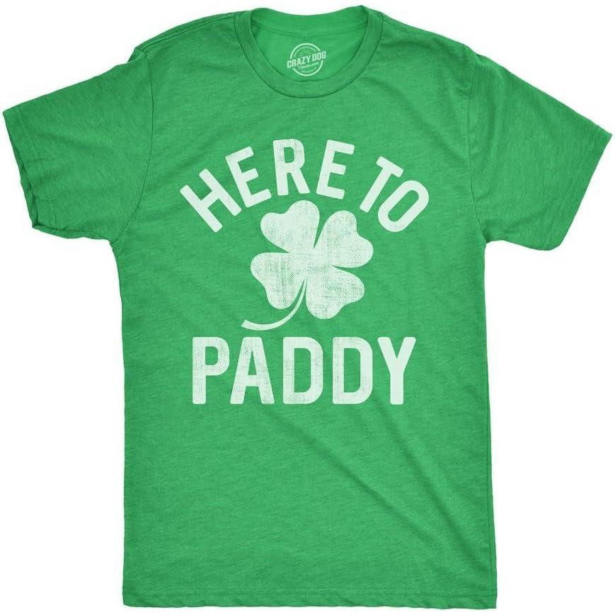 imageFunny St Paddys Day T Shirts for Men Hilarious Saint Patricks Day Shirts for GuysHeather Green Here to Paddy