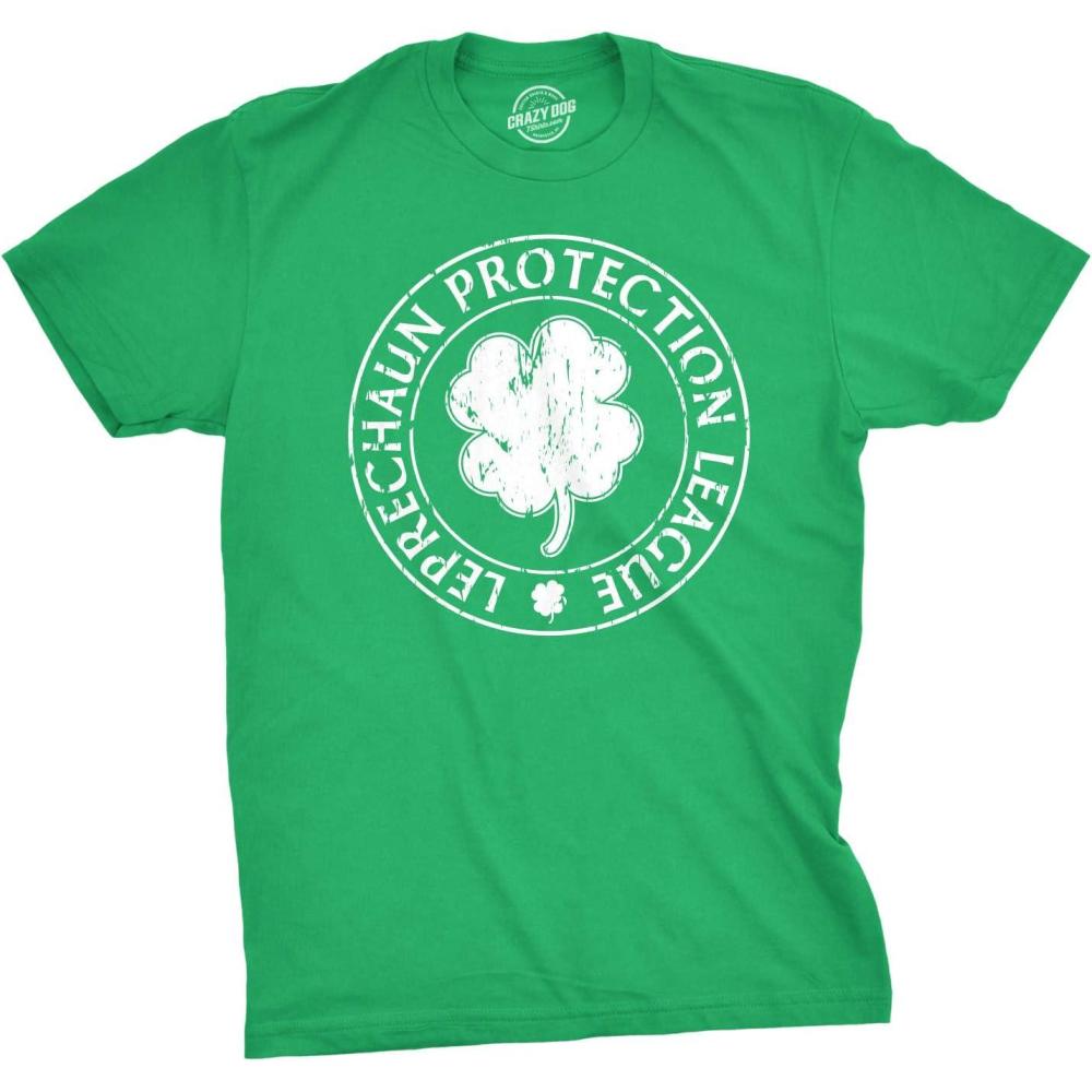 imageFunny St Paddys Day T Shirts for Men Hilarious Saint Patricks Day Shirts for GuysHeather Green Leprechaun Protection