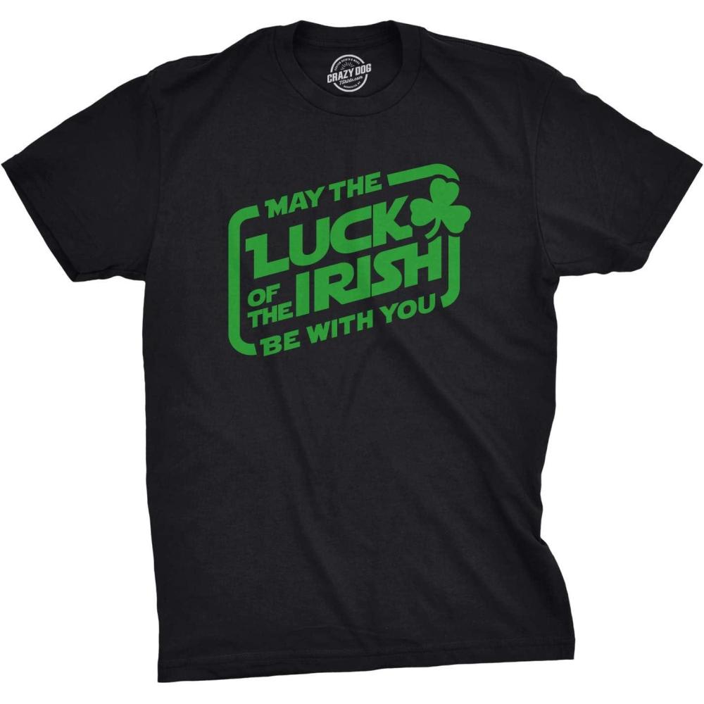 imageMens Saint Patricks Day T Shirts Funny St Pattys Tees for Partying Parade Tee for GuysHeather Black Luck of the Irish