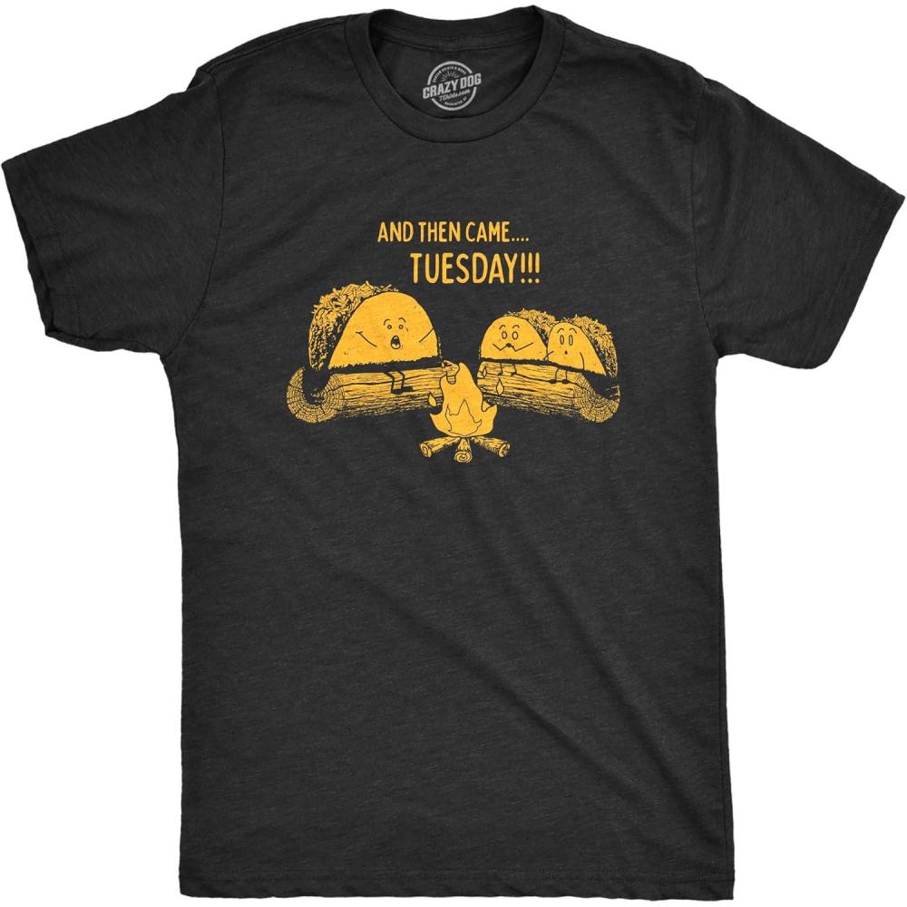 imageMens Taco Tuesday Ghost Story T Shirt Funny Mexican Food Campfire Graphic TeeHeather Black