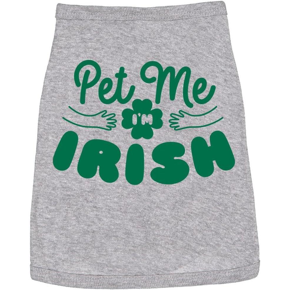 imageSt Patricks Day Dog Shirt  Pet Me Im Irish Print Tee Soft Cotton Holiday Outfit  Funny Dogs TShirt for Small and Large Pets Gray XLMedium
